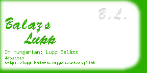 balazs lupp business card
